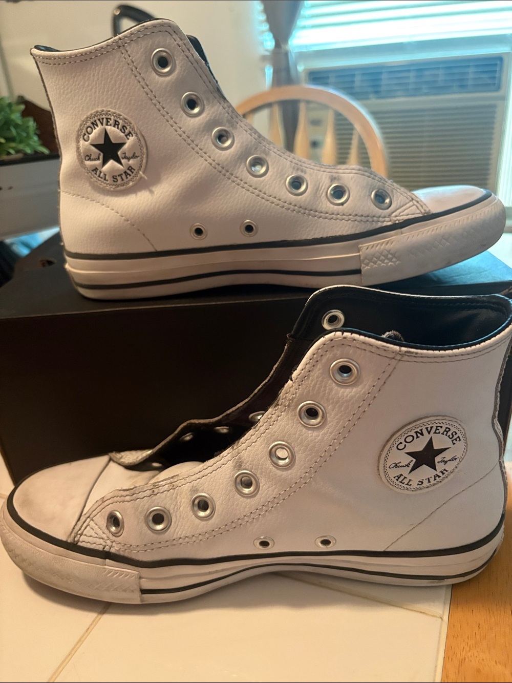 Converse White High-Top Leather Sneakers - Picture 2 of 4